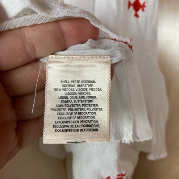 ANTHROPOLOGIE adena embroidered boho chiffon top - Picture 5 of 5